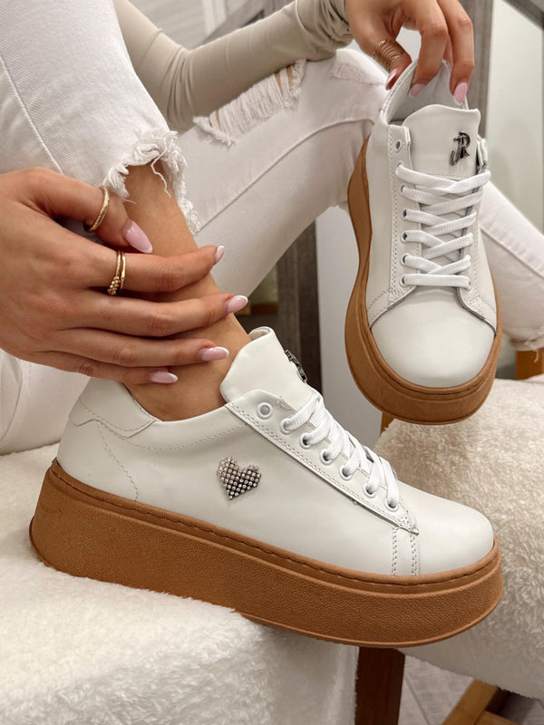 Leather sneakers G164 - WHITE