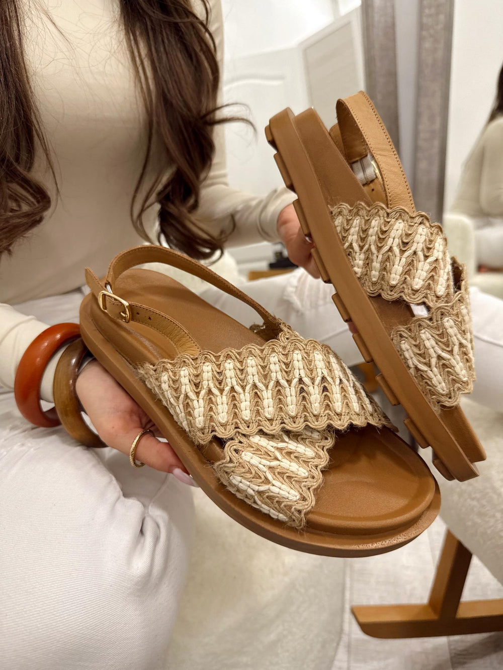 Ledersandalen G152 - CAMEL