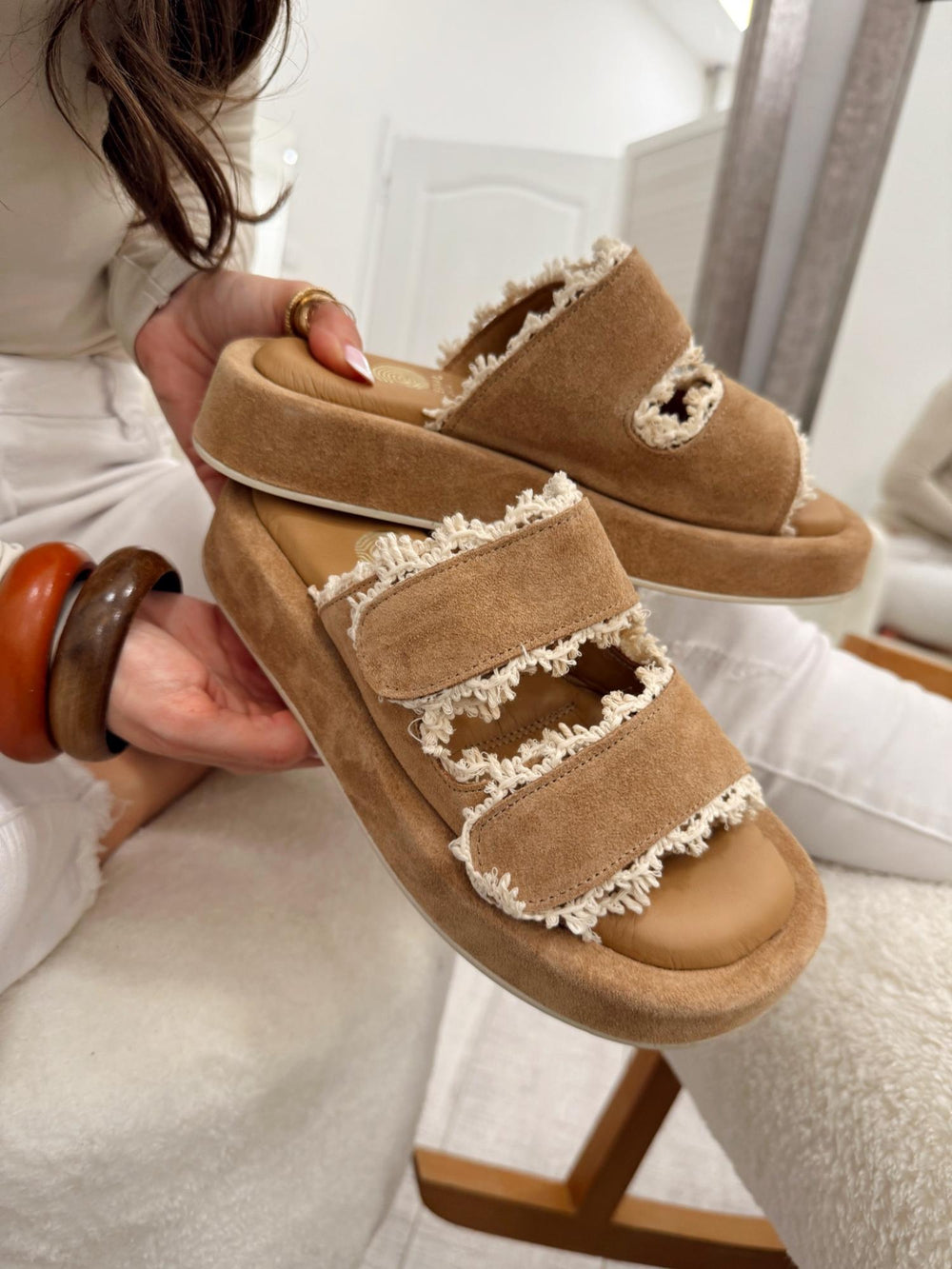Lederpuschen G162 - CAMEL