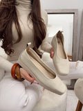 Leather ballet flats G146 - BEIGE