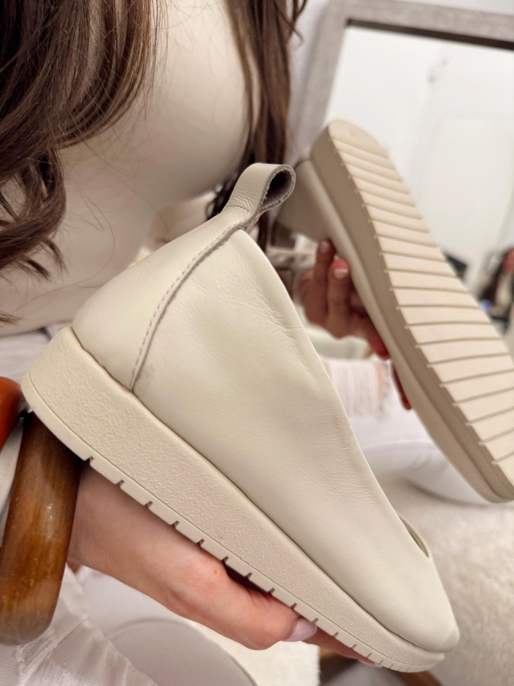 Leather ballet flats G146 - BEIGE