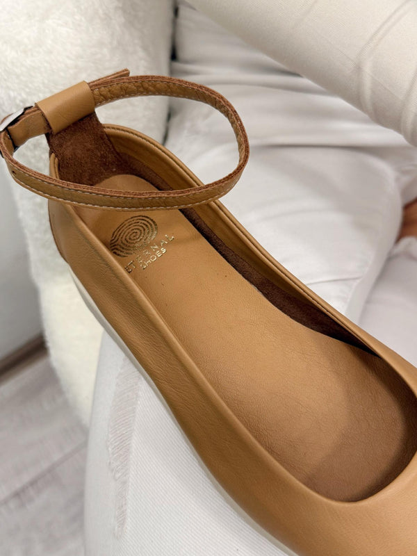 Leather ballet flats G147 - CAMEL