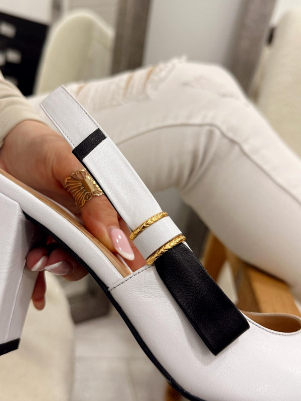 Leather sandals G159 - WHITE