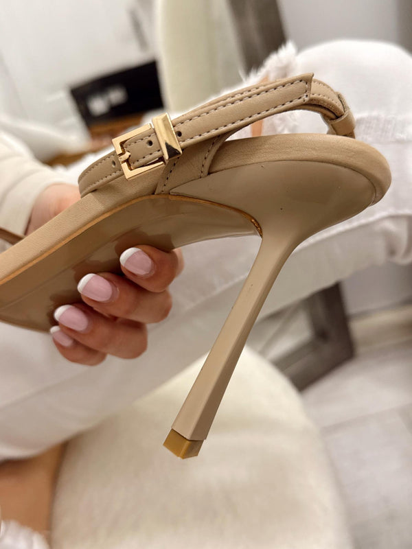 Leather sandals G160 - BEIGE