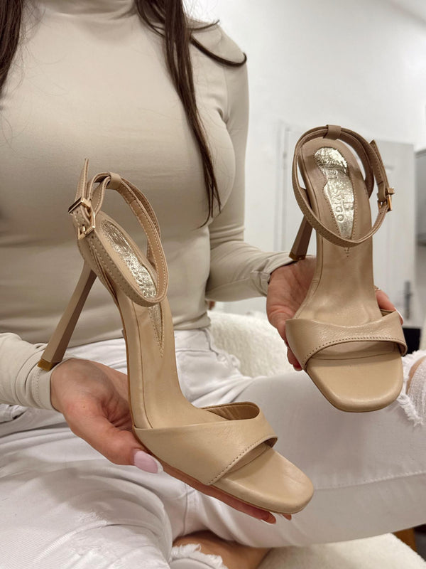 Leather sandals G160 - BEIGE