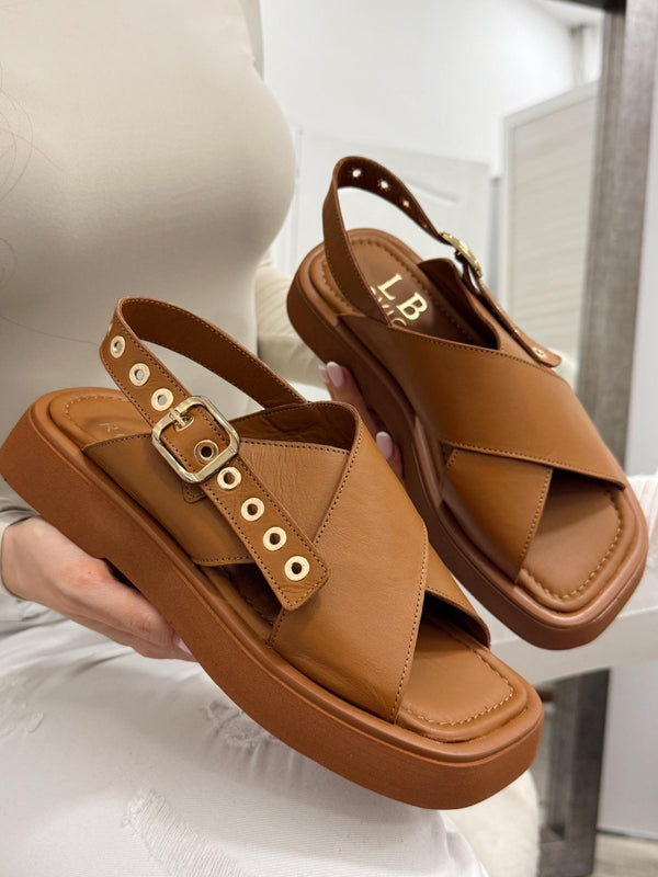 Leather sandals G155 - CAMEL