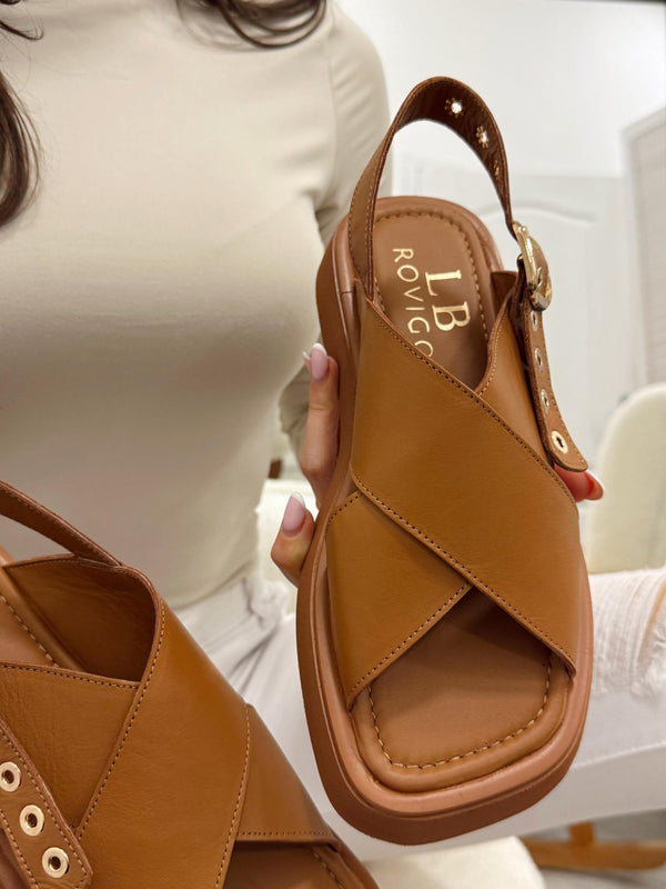 Leather sandals G155 - CAMEL