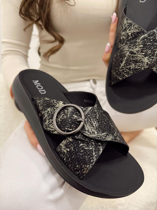 Women Slippers and Mules G108 - BLACK