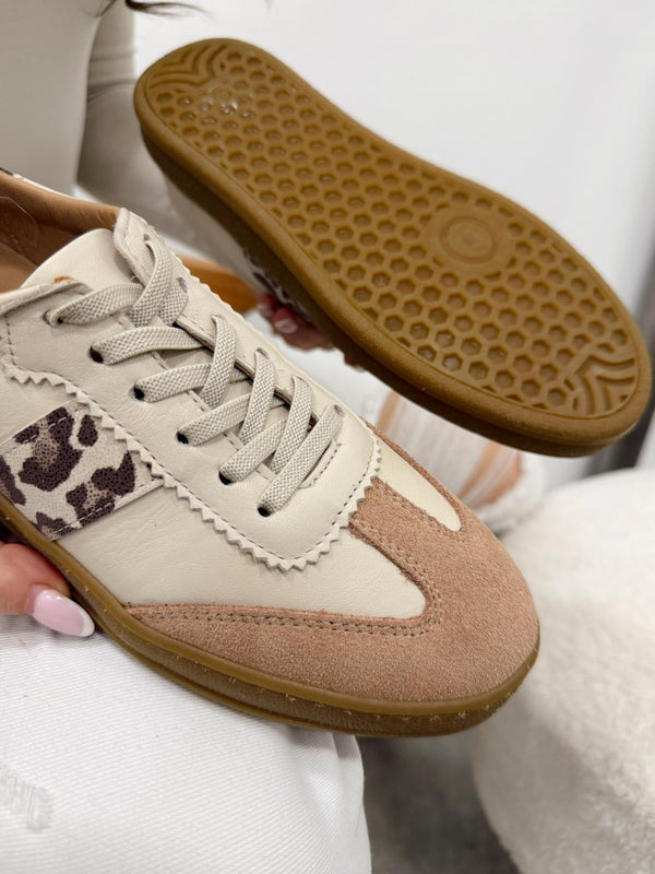 Leather sneakers G121 - BEIGE