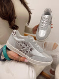 Leather sneakers G120 - SILVER