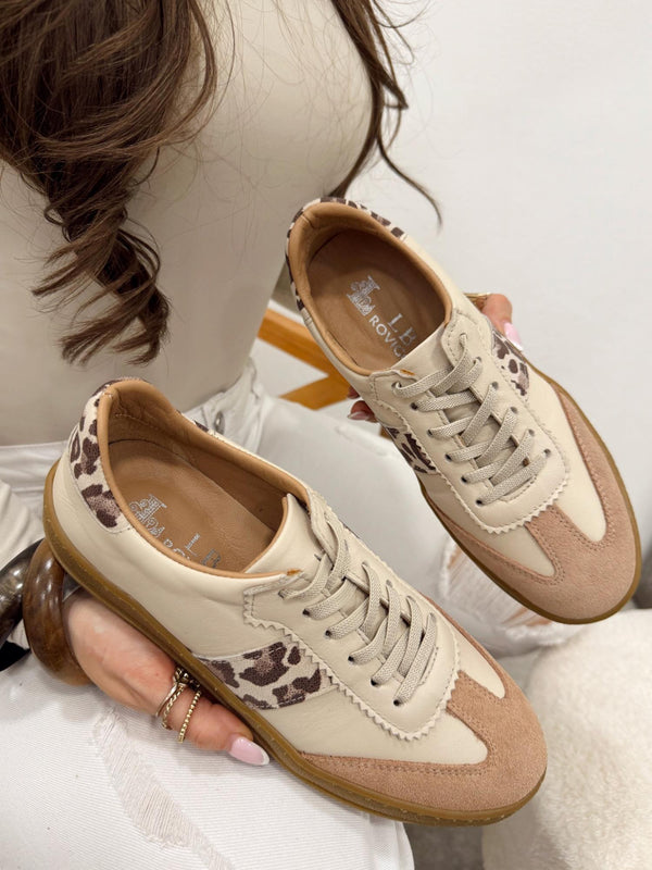 Leather sneakers G121 - BEIGE