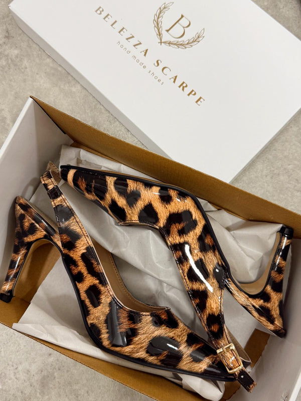 Leather sandals G116 - LEOPARD