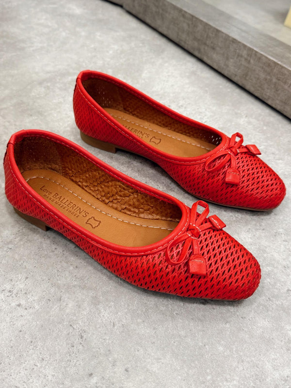 Leather ballet flats G185 - RED