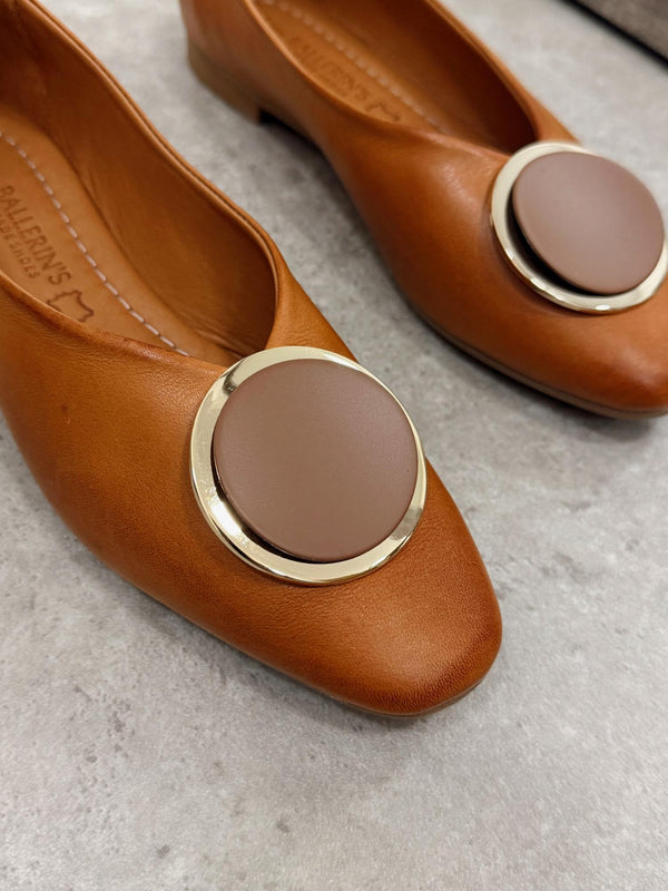Leather ballet flats G184 - CAMEL