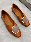 Leather ballet flats G184 - CAMEL