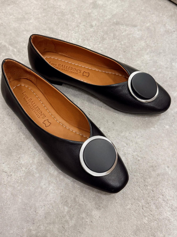Leather ballet flats G184 - BLACK