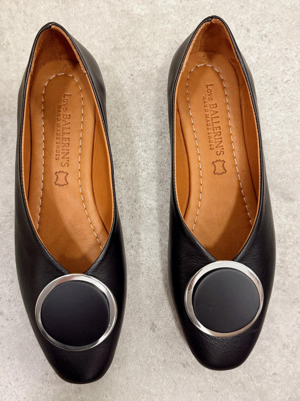 Leather ballet flats G184 - BLACK