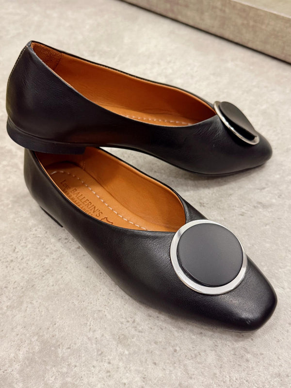 Leather ballet flats G184 - BLACK