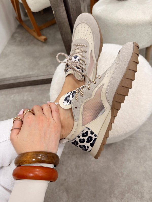 Leather sneakers G126 - BEIGE