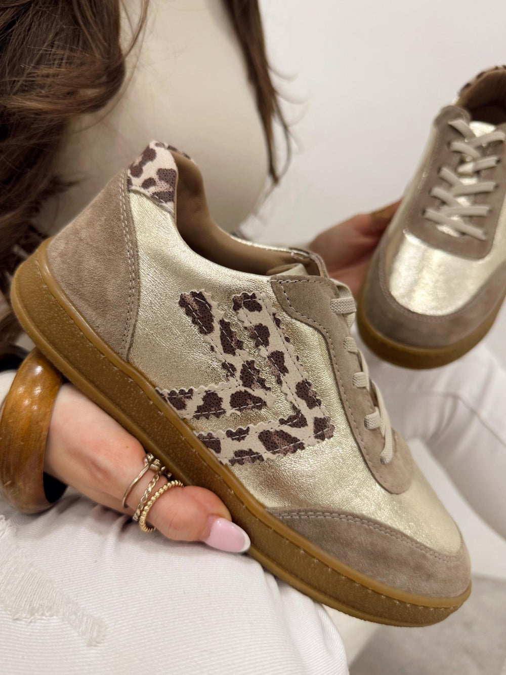 Leather sneakers G120 - GOLD