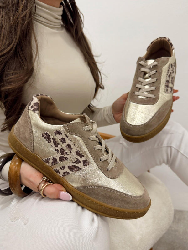 Leather sneakers G120 - GOLD