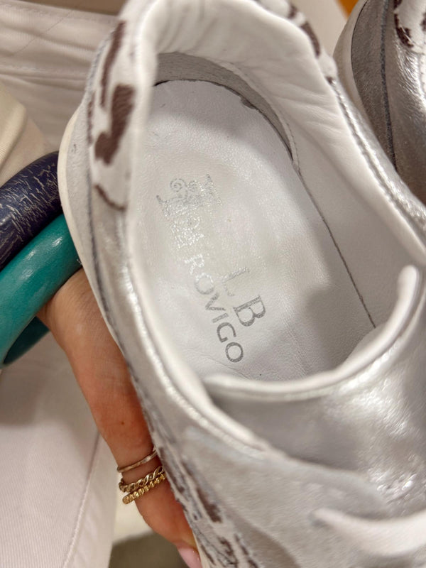 Leather sneakers G120 - SILVER