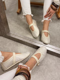 Leather ballet flats G148 - BEIGE