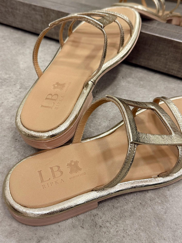 Leather slippers G140 - GOLD