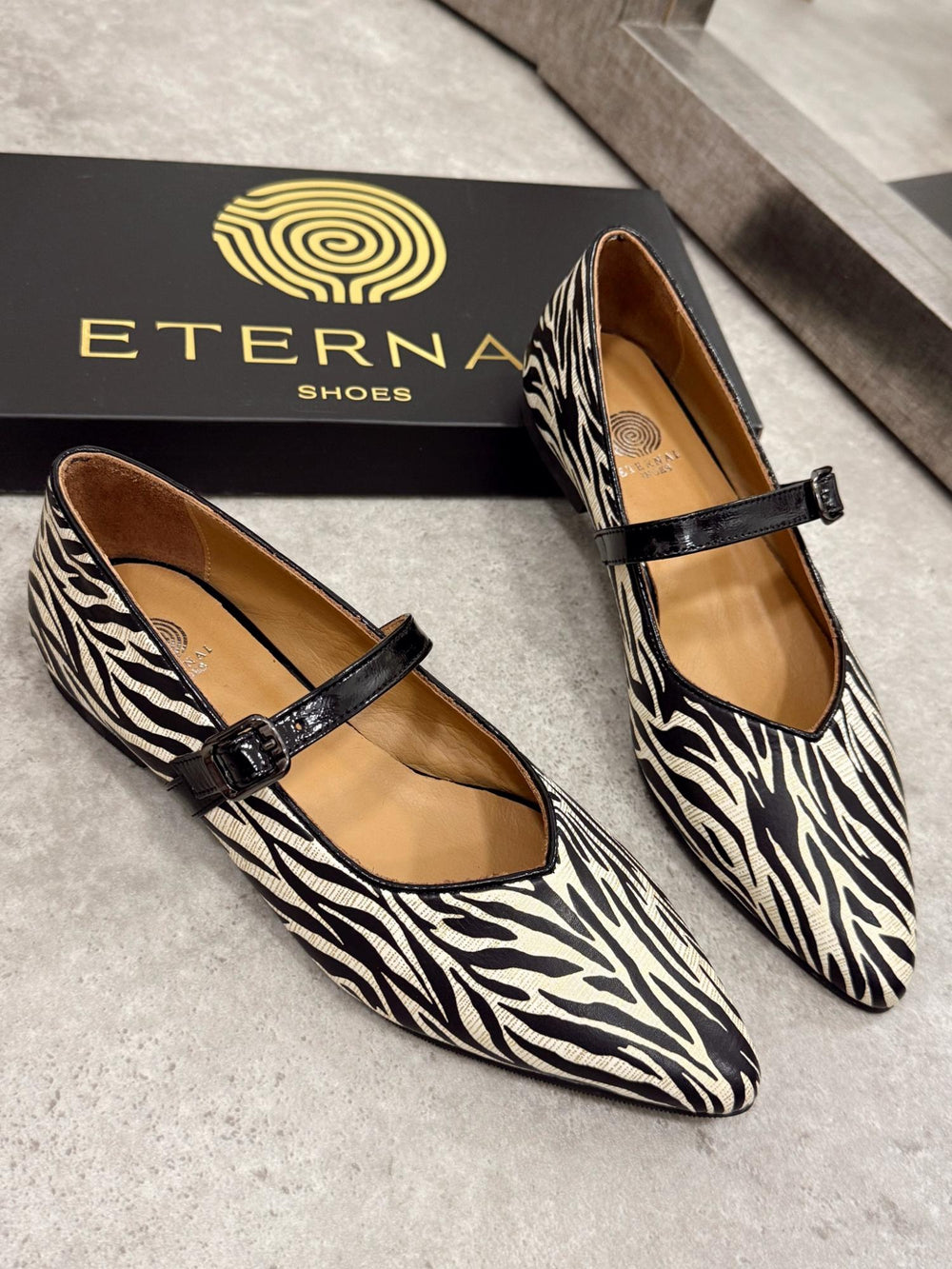 Leather ballet flats G149 - ZEBRA