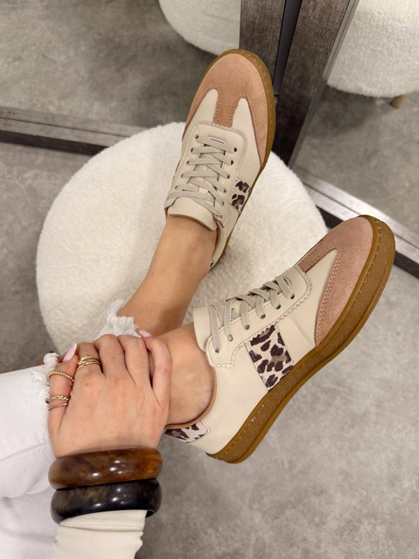 Leather sneakers G121 - BEIGE