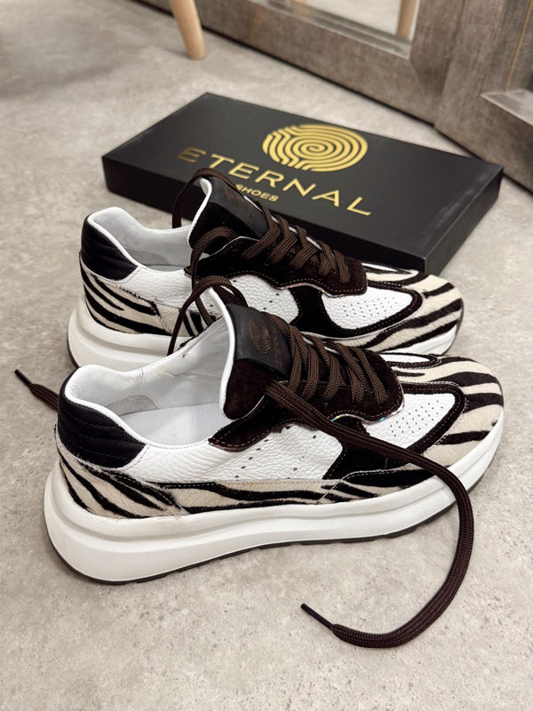 Leather women sneakers G143 - WHITE