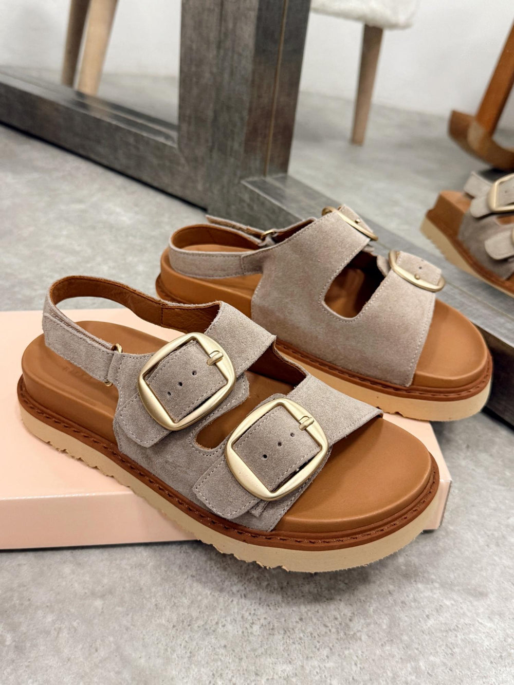 Ledersandalen G133 - BEIGE