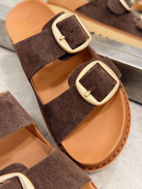 Leather slippers G141 - BROWN