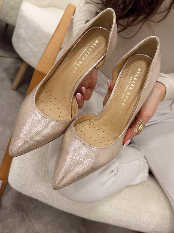 Leather heels G119 - GOLD