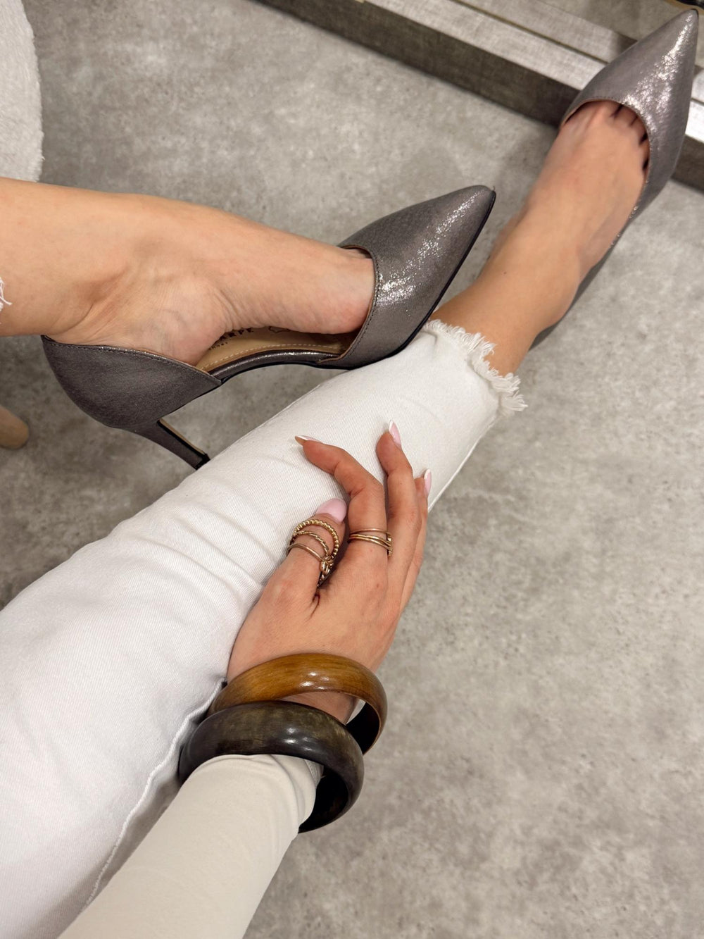 Leather heels G119 - GRAFIT