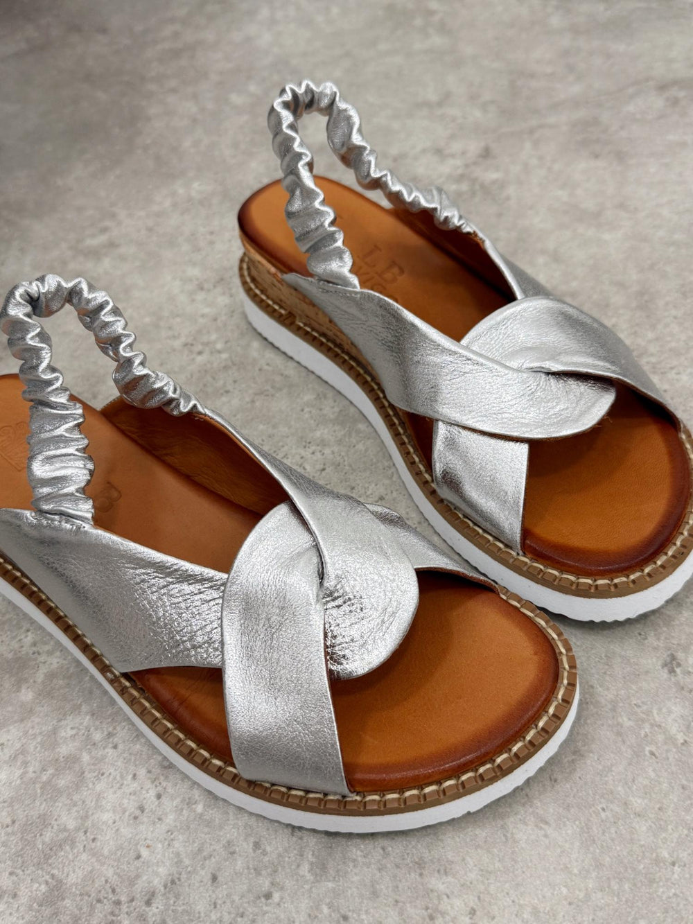 Sandale din piele G171 - ARGINTIE