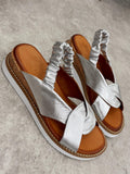 Sandale din piele G171 - ARGINTIE