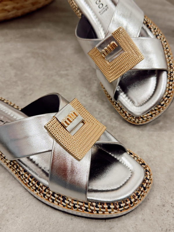 Women Slippers and Mules G489 - SILVER