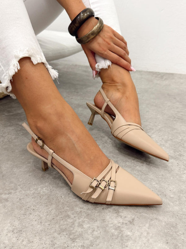 Leather sandals G382 - BEIGE