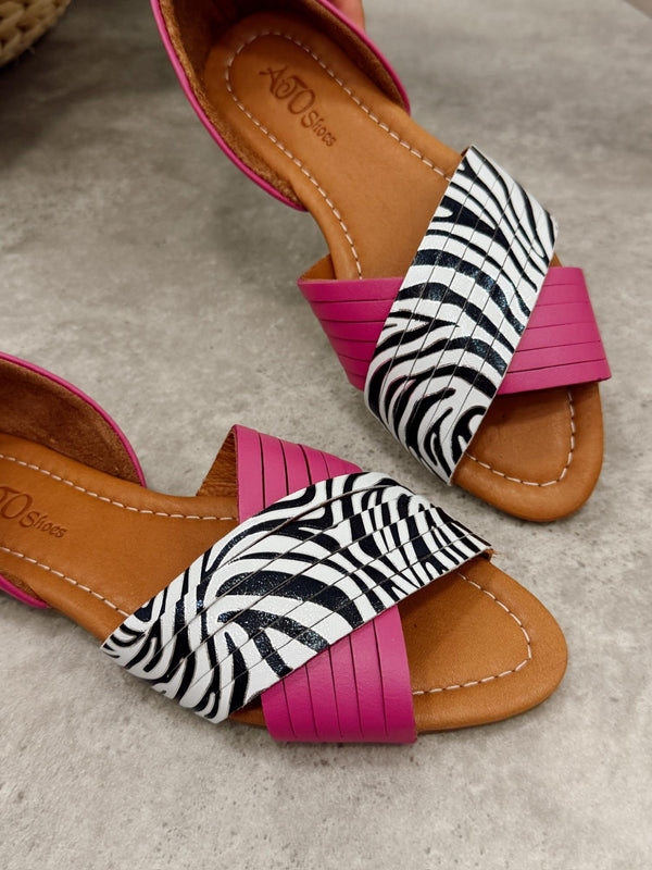Leather sandals G473 - PINK