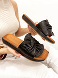 Leather slippers G208 - BLACK