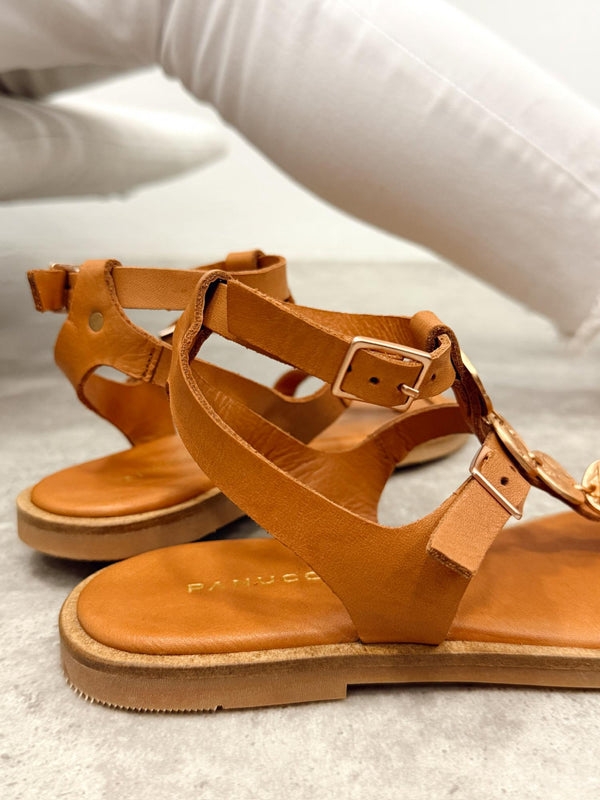 Leather sandals G408 - CAMEL