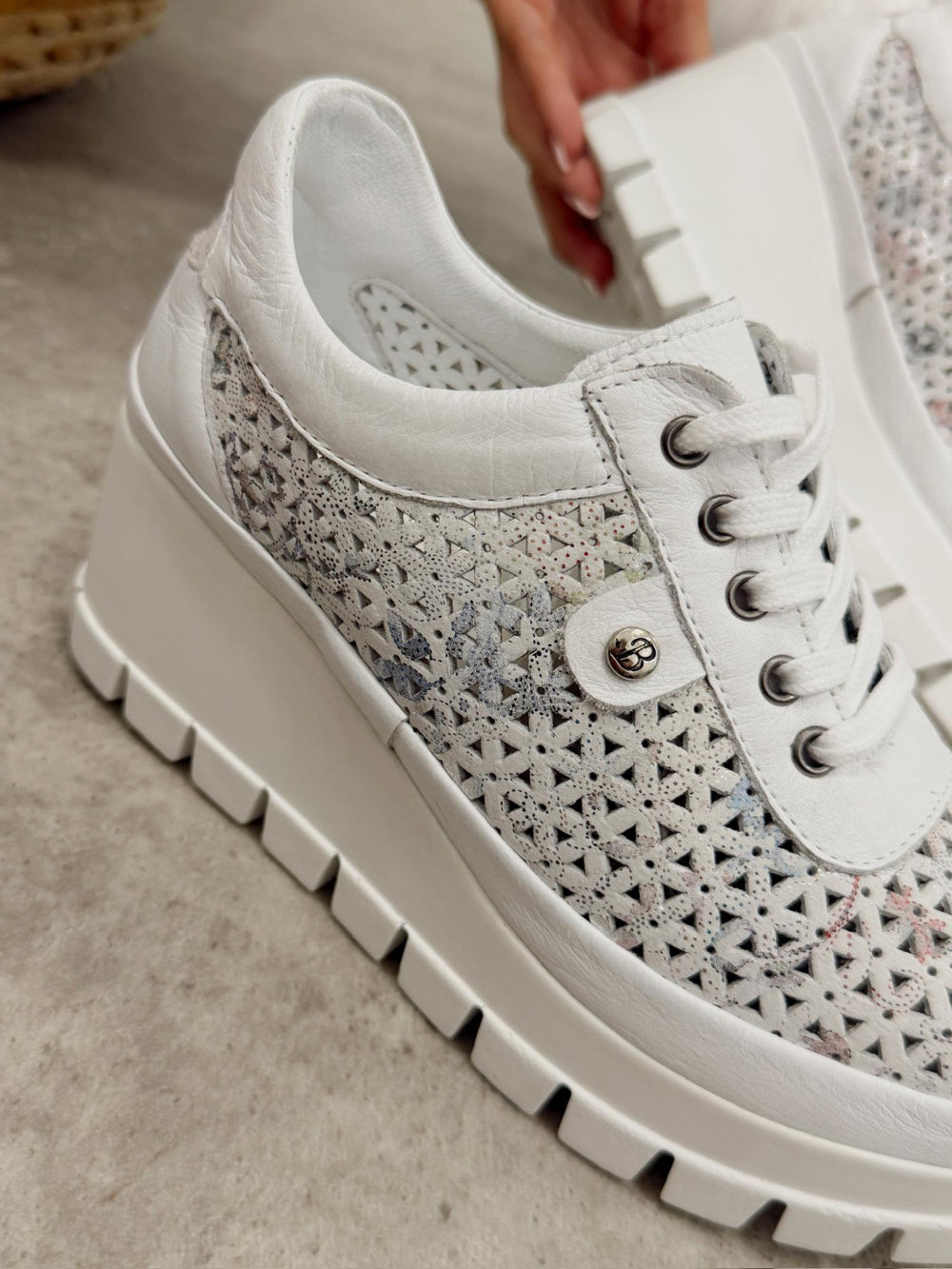 Leder-Sneaker G458 – WEISS