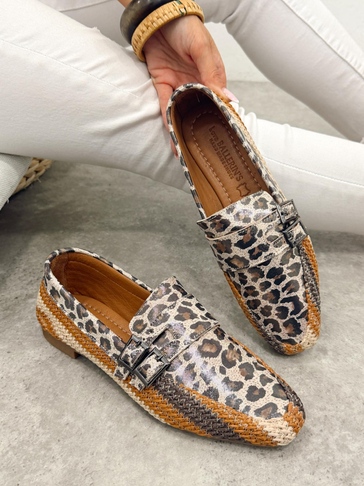 Pantofi plați din piele  G417 - LEOPARD