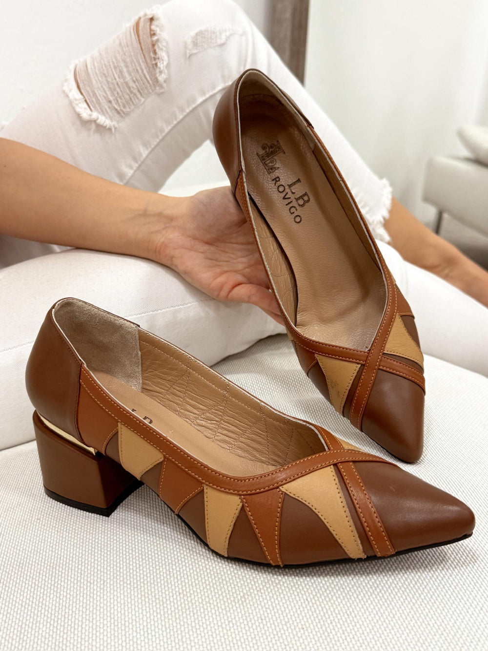 Leather heels G150 - CAMEL