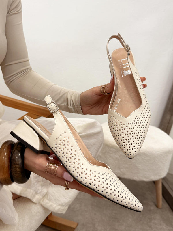Leather sandals G136 - BEIGE