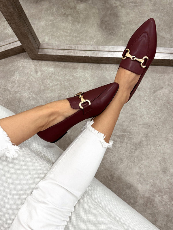 Women flats G251 - WINE RED