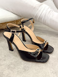 Leather sandals G379 - BLACK