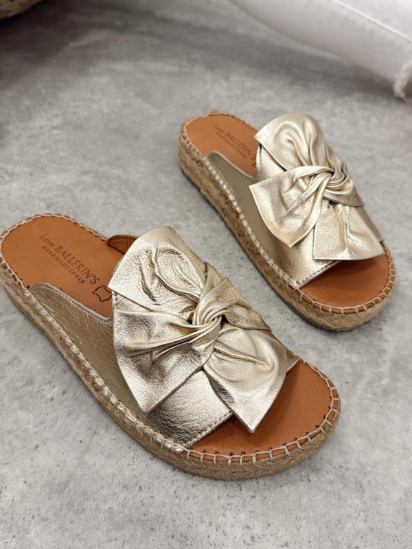 Leather slippers G410 - GOLD