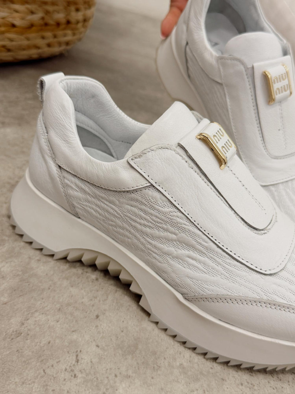 Ledersneaker G455 - WEISS
